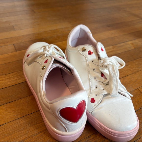 Women’s White and Pink Heart Sneakers - Picture 6 of 9